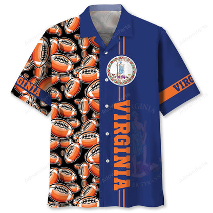 Virginia State Football Hawaiian Shirt, custom shirt gift for men (view 4)