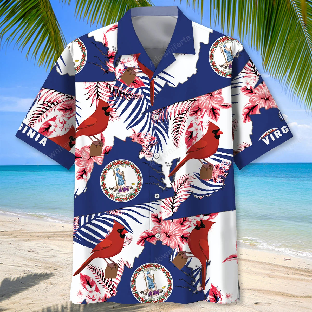 Virginia State Hawaiian Shirt, custom shirt gift for men