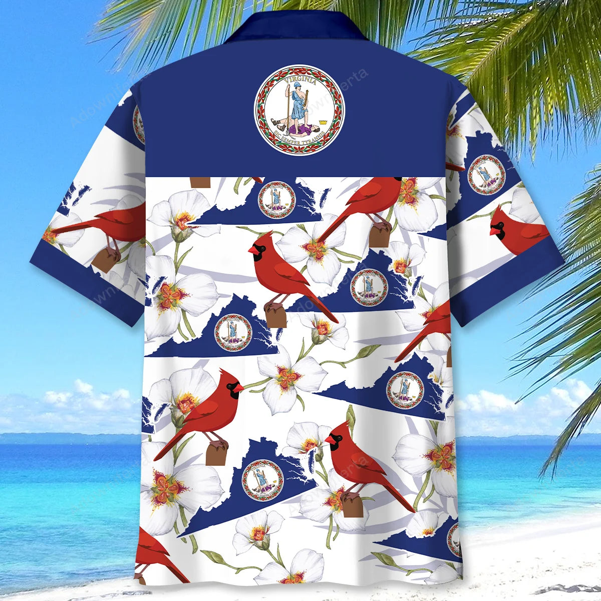 Virginia State Proud Hawaiian Shirt, custom shirt gift for men (view 3)