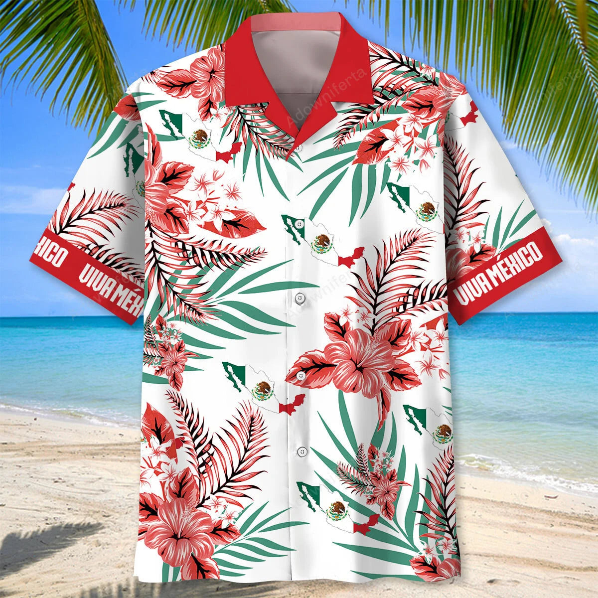 Viva Mexico Hawaiian Shirt, custom shirt gift for men