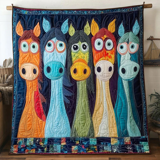 Vivid Horse Quilt Blanket