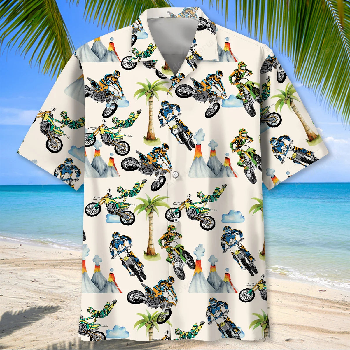 Volcano Motocross Hawaiian Shirt, custom shirt gift for men