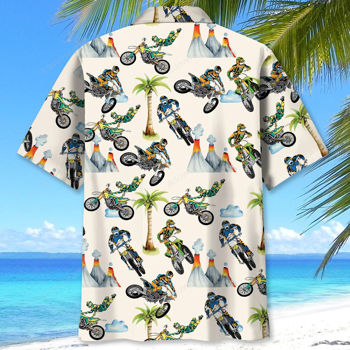 Volcano Motocross Hawaiian Shirt, custom shirt gift for men (view 3)
