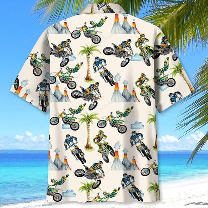 Volcano Motocross Hawaiian Shirt, custom shirt gift for men (view 3)
