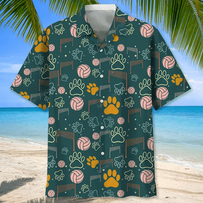 Volleyball and Dog Hawaiian Shirt, custom shirt gift for men (view 2)