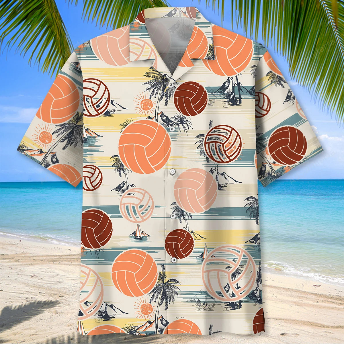 Volleyball Beach Hawaiian Shirt, custom shirt gift for men (view 2)