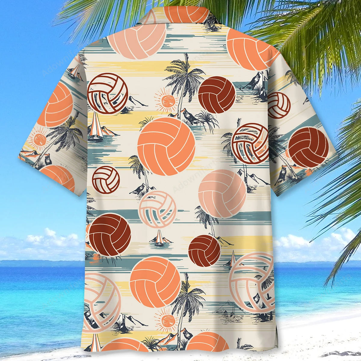 Volleyball Beach Hawaiian Shirt, custom shirt gift for men (view 3)