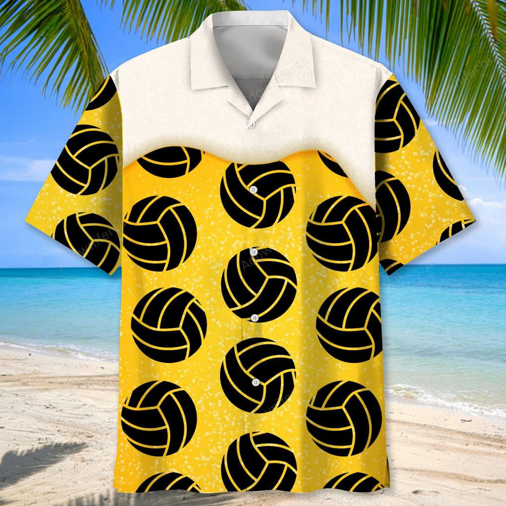 Volleyball Beer Hawaiian Shirt, custom shirt gift for men
