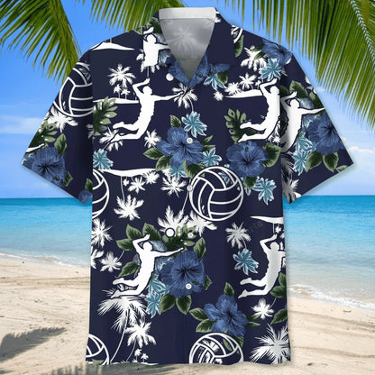 Volleyball Blue Nature Hawaiian Shirt, custom shirt gift for men (view 3)