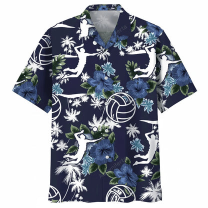 Volleyball Blue Nature Hawaiian Shirt, custom shirt gift for men (view 5)