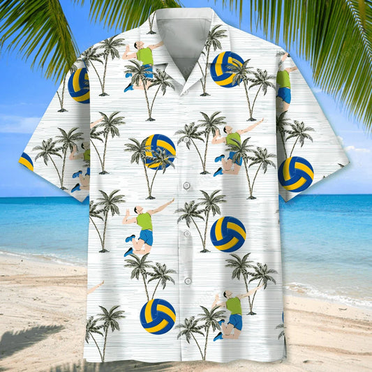 Volleyball Coconut Hawaiian Shirt, custom shirt gift for men