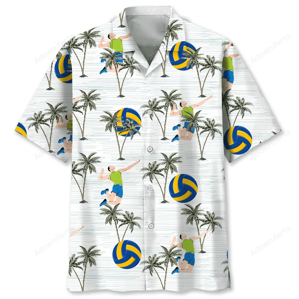 Volleyball Coconut Hawaiian Shirt, custom shirt gift for men (view 2)
