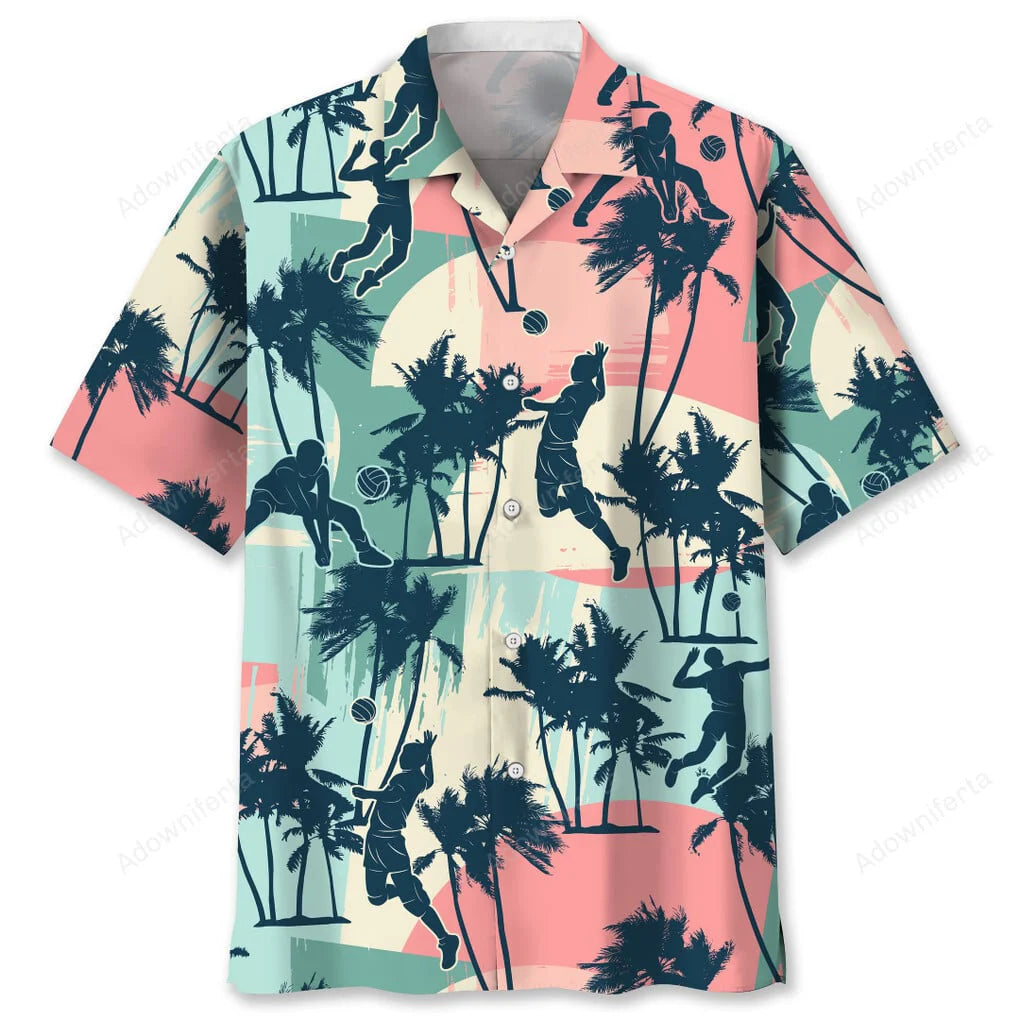 Volleyball Color Beach Hawaiian Shirt, custom shirt gift for men (view 3)