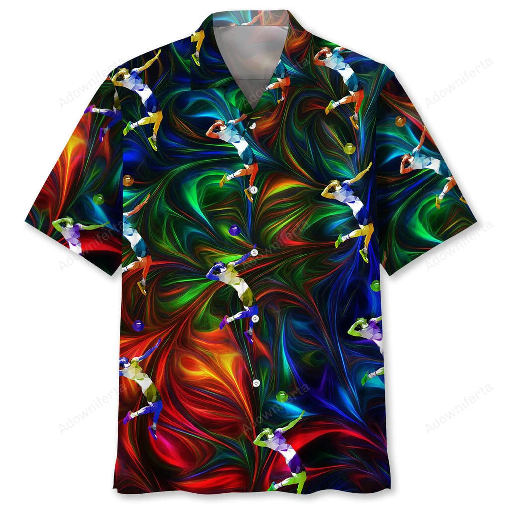 Volleyball Color Hawaiian Shirt, custom shirt gift for men (view 2)