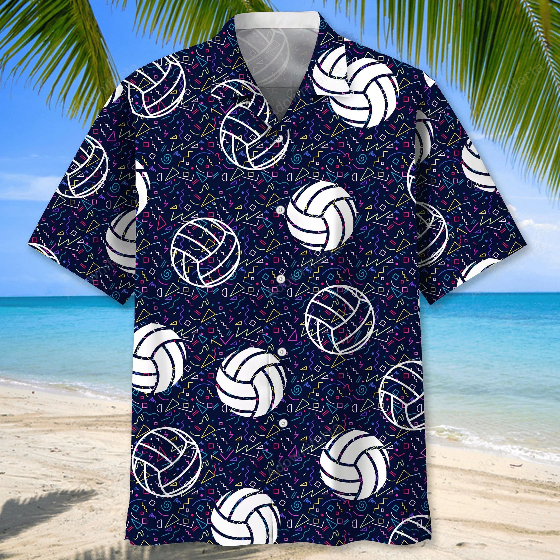 Volleyball Color Hawaiian Shirt, custom shirt gift for men (view 3)