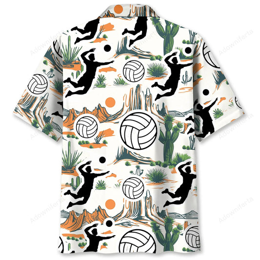 Volleyball Desert Hawaiian Shirt, custom shirt gift for men