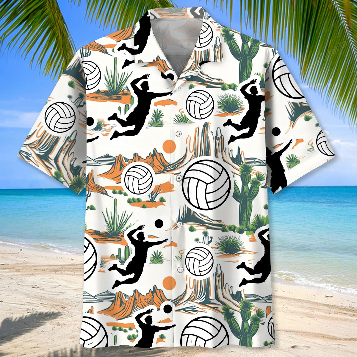 Volleyball Desert Hawaiian Shirt, custom shirt gift for men (view 2)