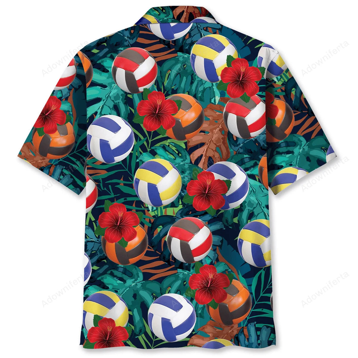 Volleyball Flowers Balls Hawaiian Shirt, custom shirt gift for men