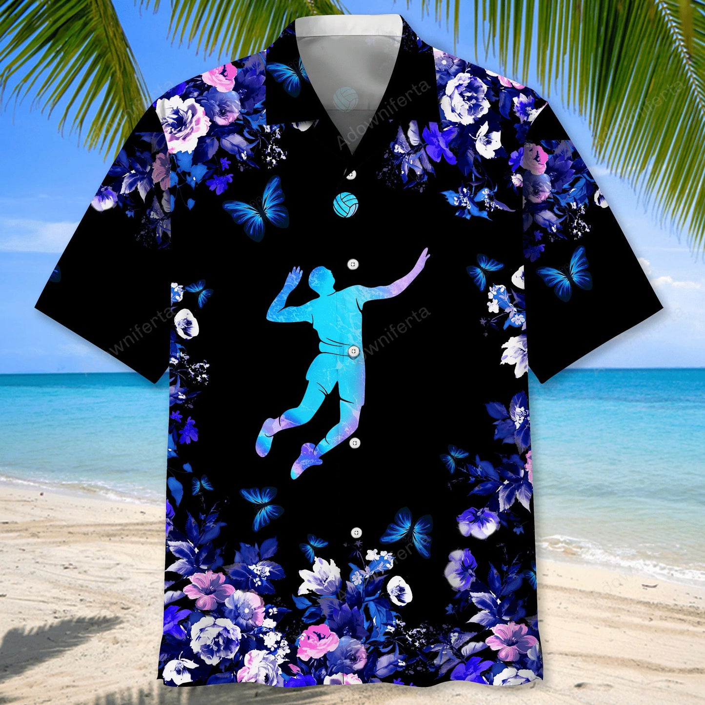 Volleyball Hawaiian Nature Hawaiian Shirt, custom shirt gift for men (view 3)