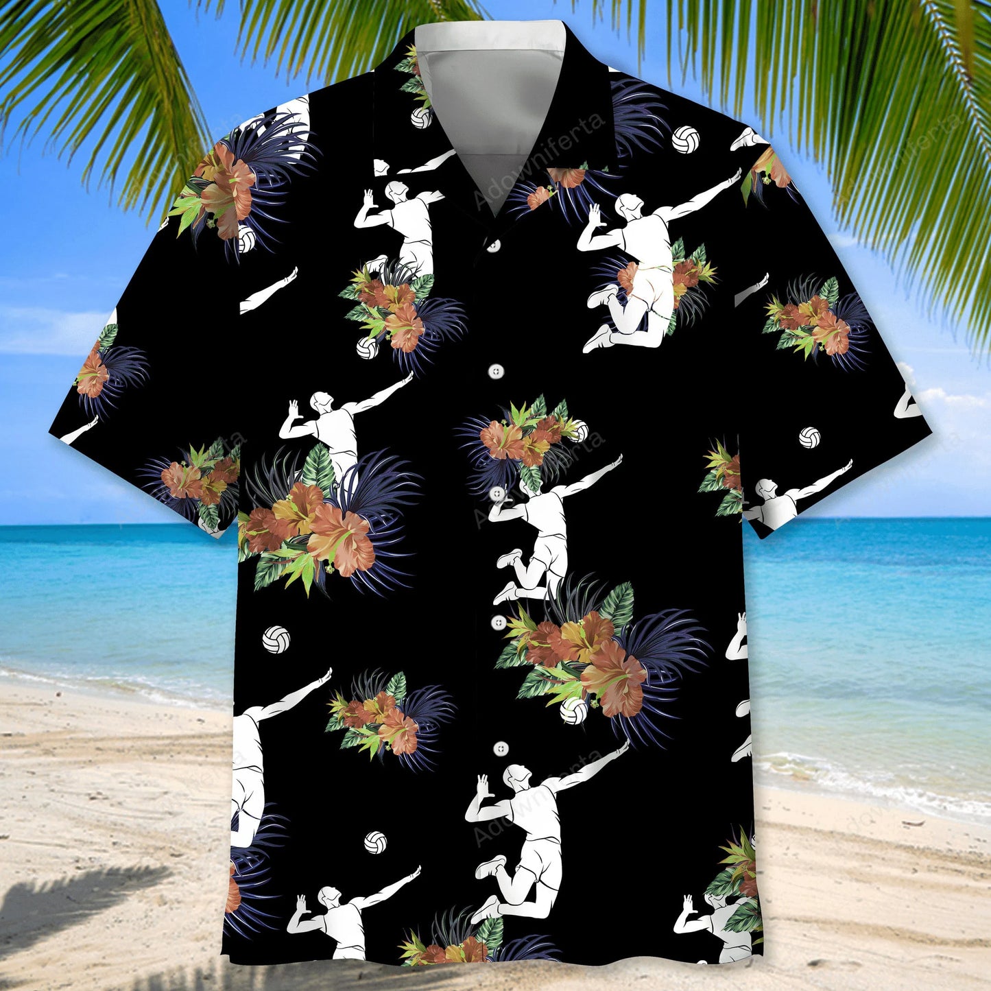 Volleyball Hawaiian Nature Hawaiian Shirt, custom shirt gift for men (view 4)