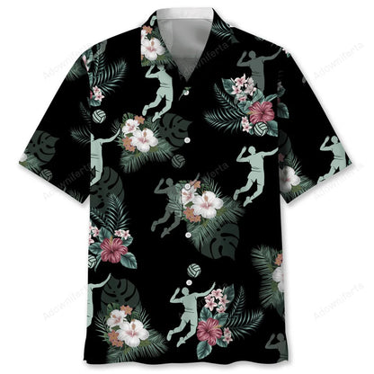 Volleyball Hawaiian Tropical Hawaiian Shirt, custom shirt gift for men