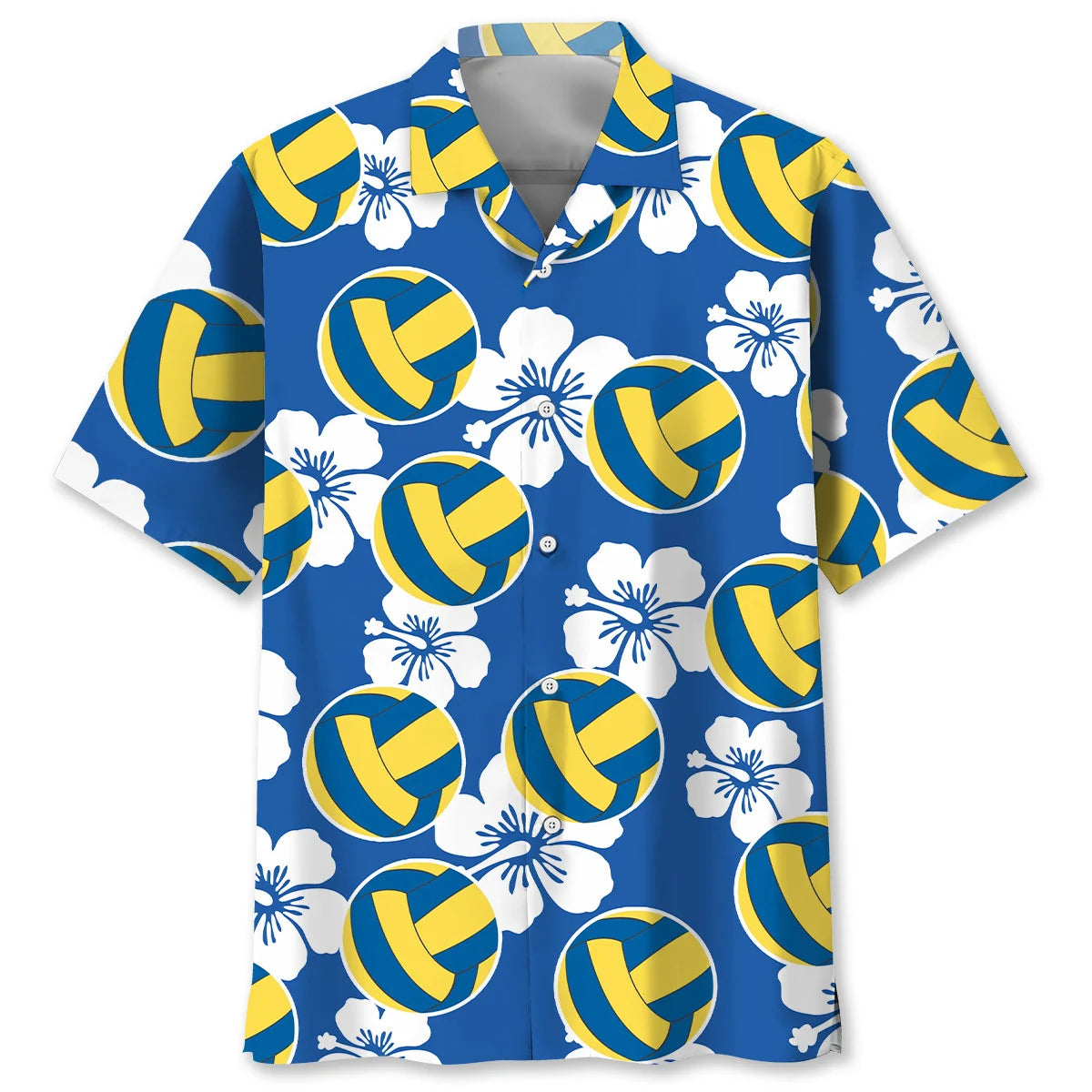 Volleyball Hibiscus Flower Hawaiian Shirt, custom shirt gift for men