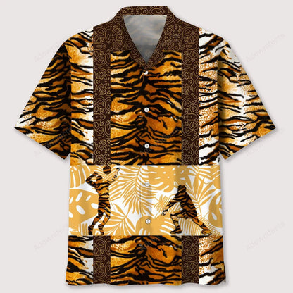 Volleyball Leopard Skin Hawaiian Shirt, custom shirt gift for men