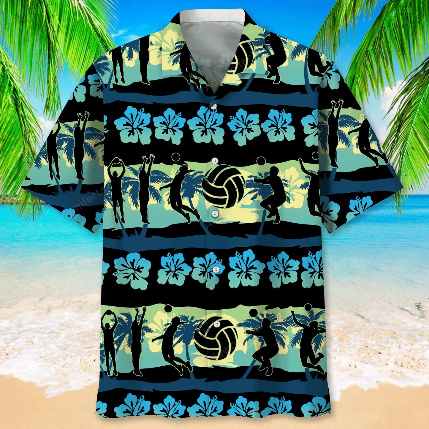 Volleyball Nature Beach Hawaiian Shirt, custom shirt gift for men