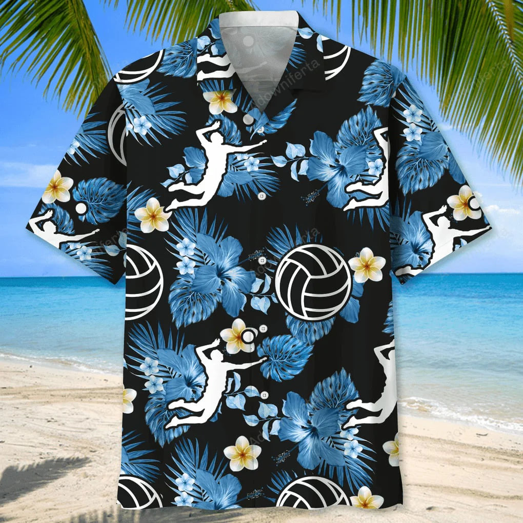 Volleyball Nature Hawaiian Shirt, custom shirt gift for men