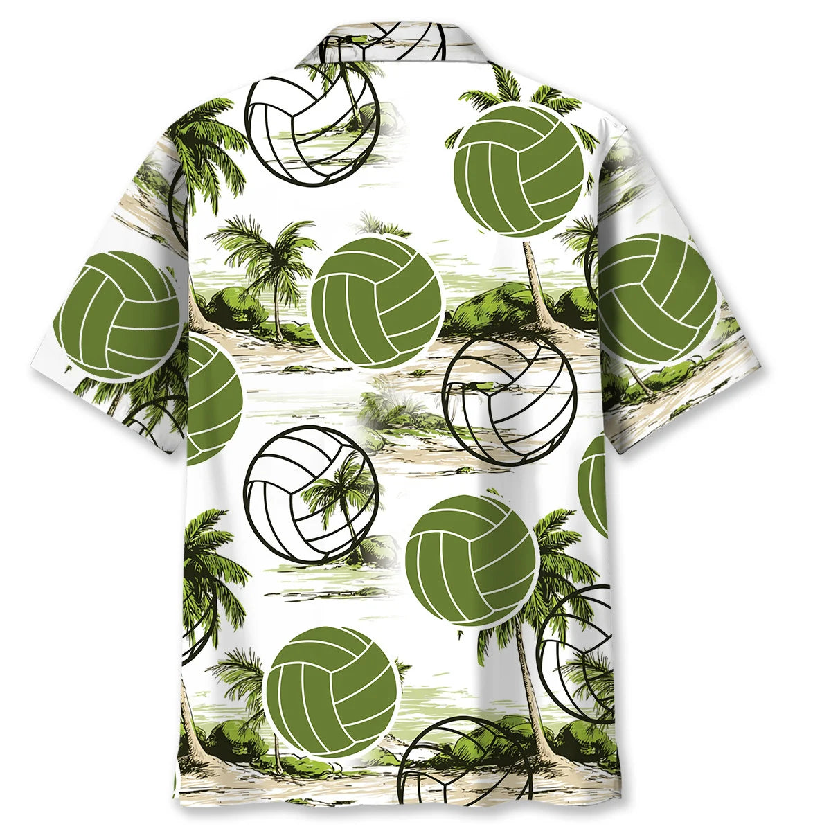 Volleyball Palm Tree Beach Hawaiian Shirt, custom shirt gift for men (view 3)