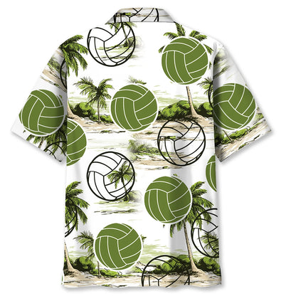 Volleyball Palm Tree Beach Hawaiian Shirt, custom shirt gift for men (view 3)