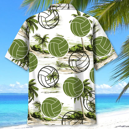 Volleyball Palm Tree Beach Hawaiian Shirt, custom shirt gift for men (view 4)