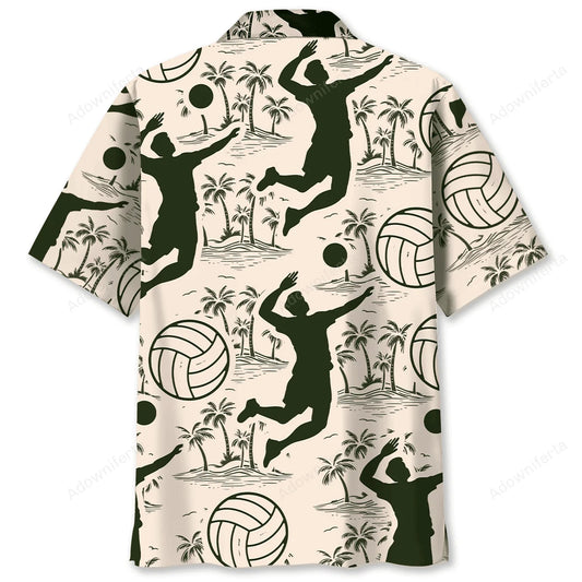 Volleyball Palm Tree Hawaiian Shirt, custom shirt gift for men