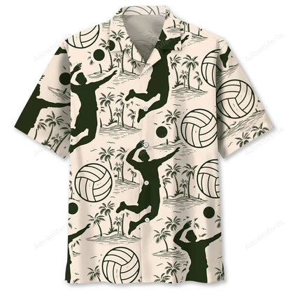 Volleyball Palm Tree Hawaiian Shirt, custom shirt gift for men (view 4)