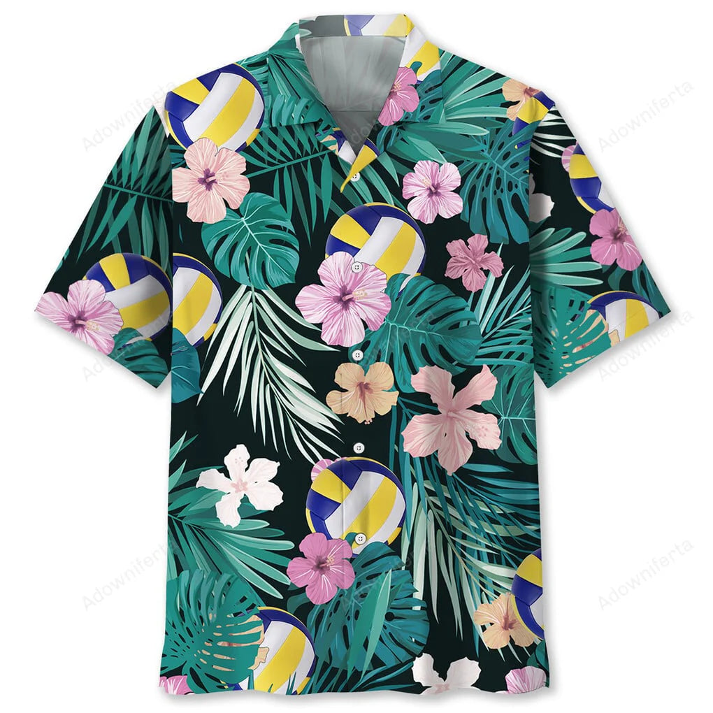 Volleyball Tropical Hawaiian Shirt, custom shirt gift for men (view 4)