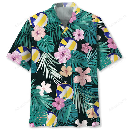 Volleyball Tropical Hawaiian Shirt, custom shirt gift for men (view 4)
