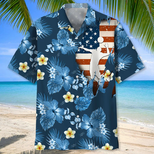 Volleyball Usa Blue Tropical, patriotic gift for 4th of July