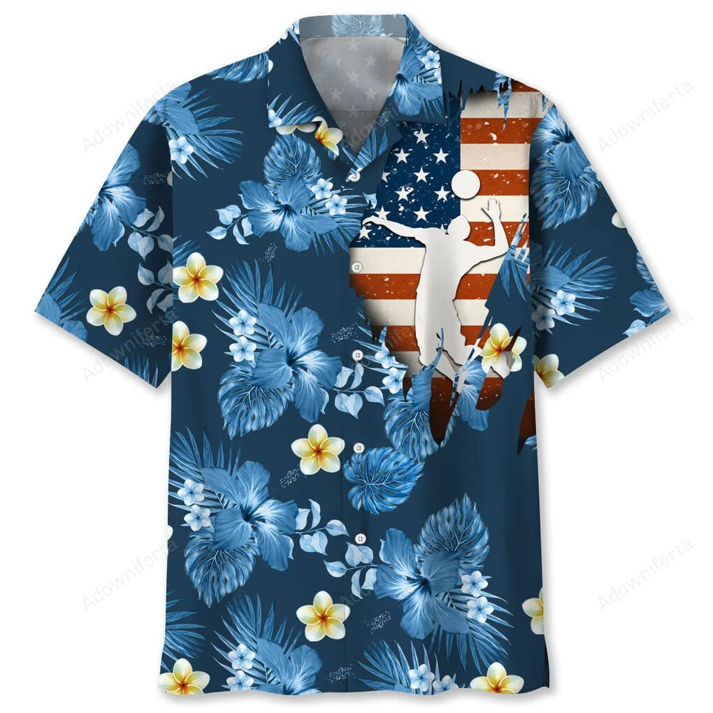 Volleyball Usa Blue Tropical, patriotic gift for 4th of July (view 2)