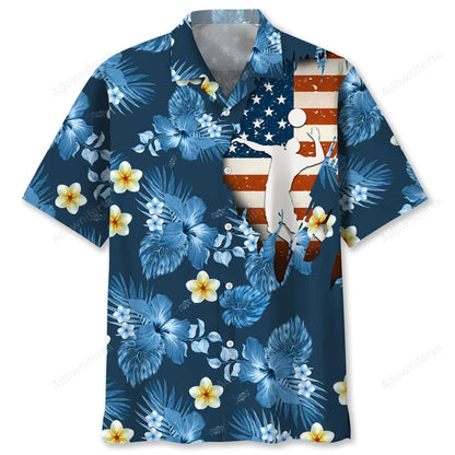 Volleyball Usa Blue Tropical, patriotic gift for 4th of July (view 2)