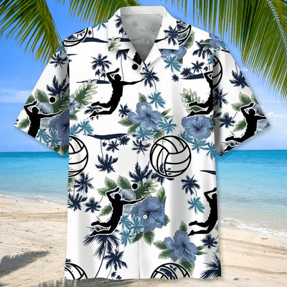Volleyball White Nature Hawaiian Shirt, custom shirt gift for men (view 2)