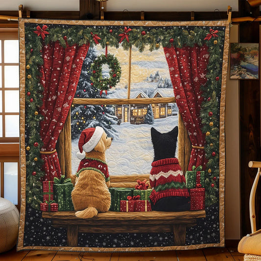 Waiting For Santa Quilt Blanket