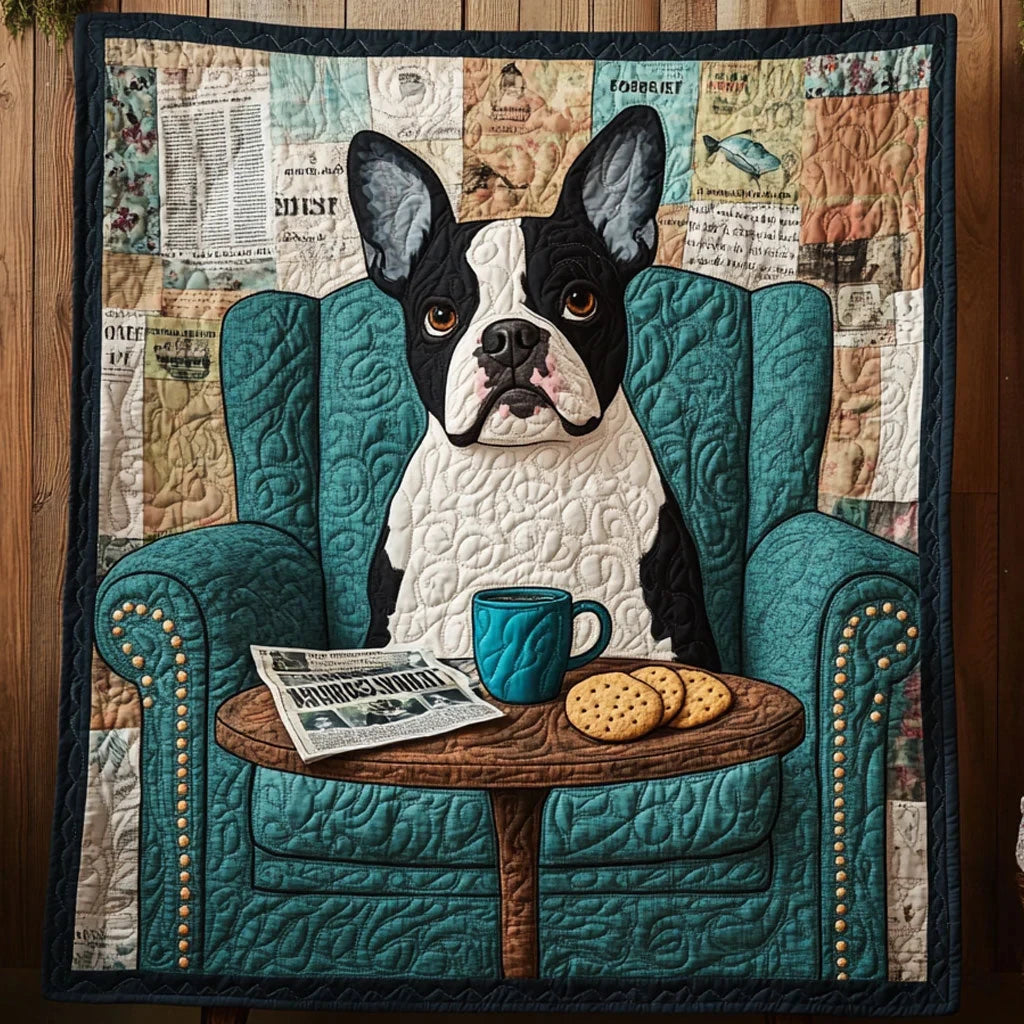 Waiting Puppy Quilt Blanket