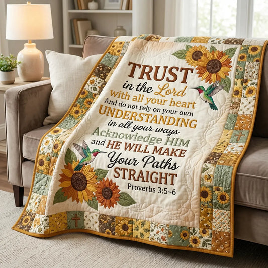 Walk By Faith Sunflower Quilt Blanket
