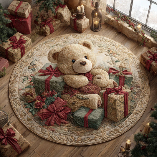 Warm Christmas Wishes Quilted Round Mat