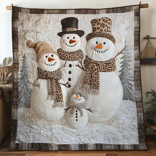 Warm Heart Snowman Quilt Blanket