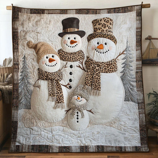 Warm Heart Snowman Quilt Blanket
