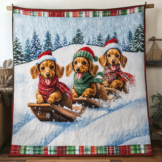Warm Hug Dachshund Quilt Blanket