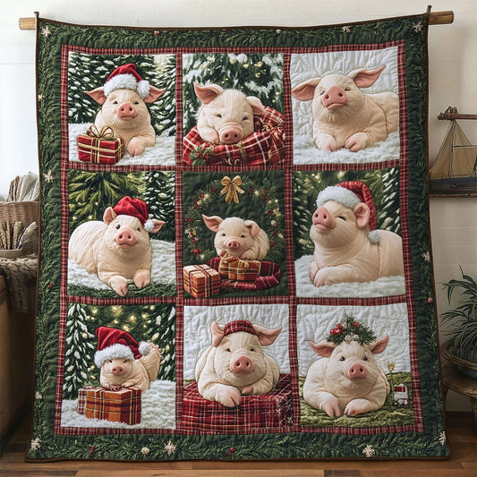 Warm Hug Pig Quilt Blanket