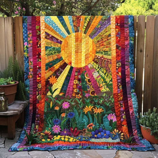 Warm Radiance Quilt Blanket - Quilted Blanket by OtterMia