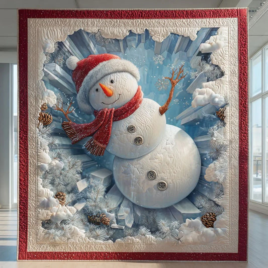 Warm Snowman Quilt Blanket